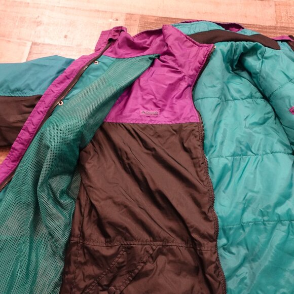 Columbia Radial Sleeve Jacket Men’s Large Teal/Black Vintage 90s Outdoor - Picture 14 of 16